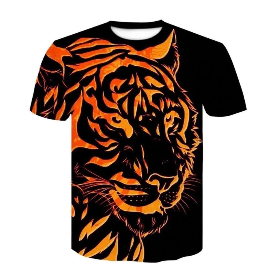 T-Shirt Tiger Muay Thai Kick Boxing Stampa 3D Vintage Allenamento Protezione UV Asciugatura Rapida Uomo Donna Unisex Manica Corta Girocollo MMA Arti Marziali Miste