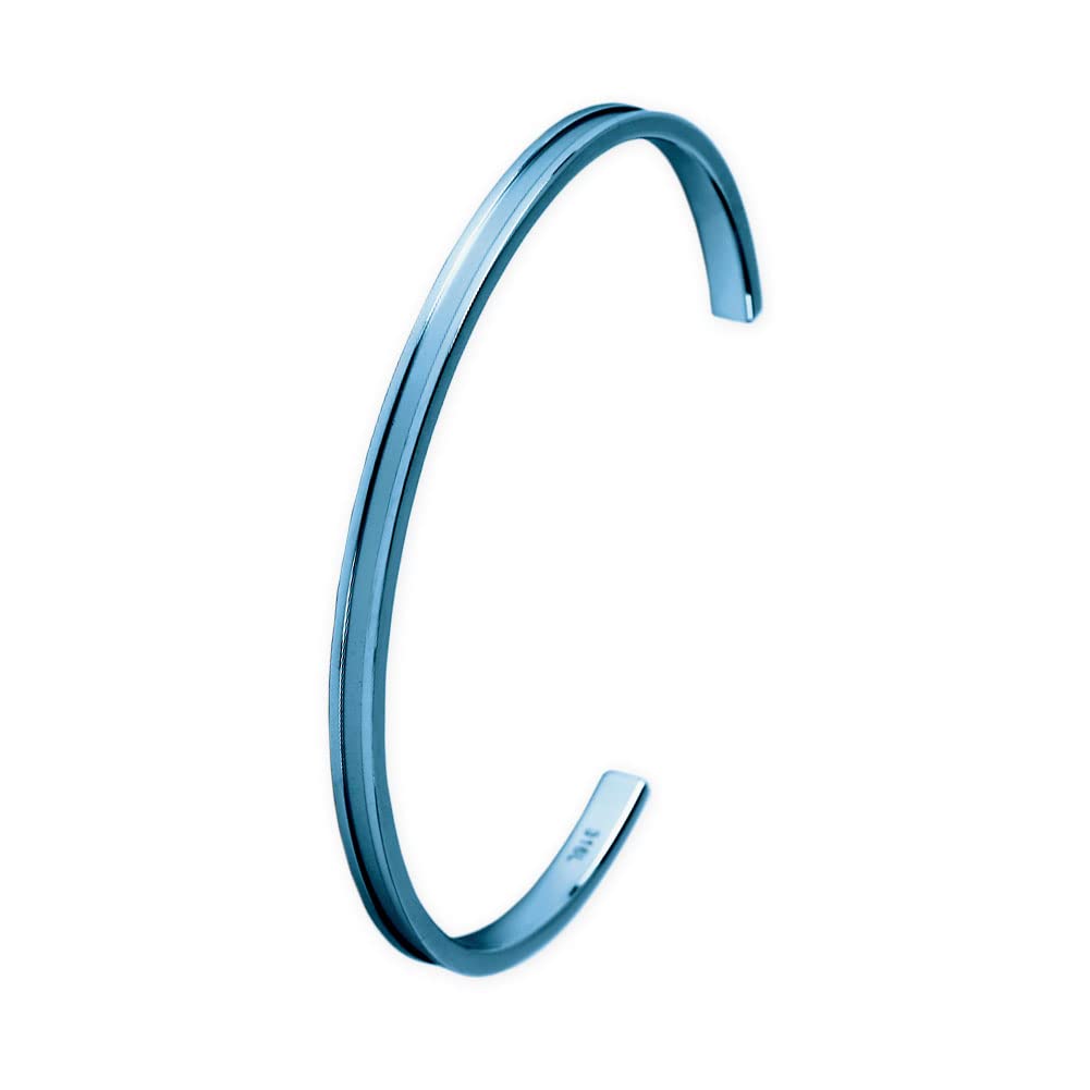 

Amore Bangle Stainless Steel Center Line Simple Rose Gold Silver Yellow Gold Black Blue Men Women Bracelet Accessory Birthday Anniversary Present Gift синій