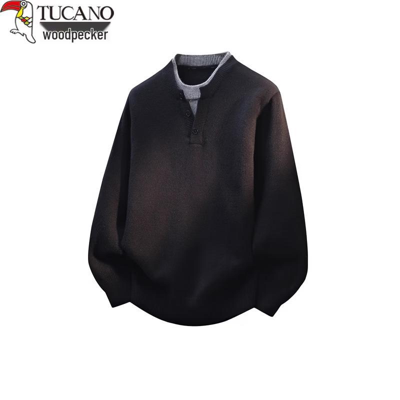 TUCANO Unisex Faux Two-Piece V-Neck Knit Sweater