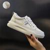 Women Sneakers Big Size 41 Casual Breathable  New High Quality Leather Beige White Female Platform Vulcanized Women Shoes