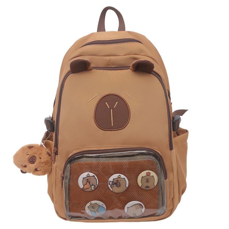 

Summer New Cute Girl Backpacks Reducing Weight, Protecting Spine Lightweight Backpack Large Capacity Academic Style Itabag коричневий