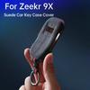Suede Car Bluetooth Key Case For Zeekr 9X Smart Key Shell Protective Cover Keychain Holder Accessories