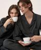 [Dossy] Silkfit Modern Black Long-Sleeve Couple Pajama Set [Shipped from Korea] 100% Authentic