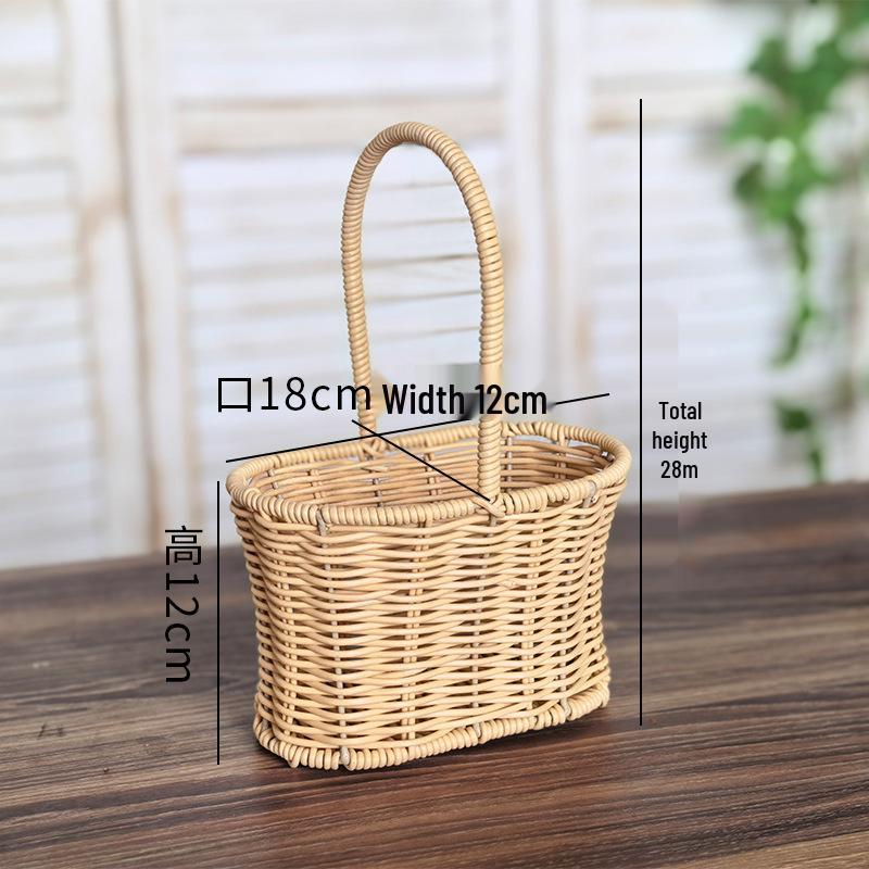 Valentinstag Handgefertigter Rattan Picknick- und Blumenkorb für Hochzeiten und Heimdekoration