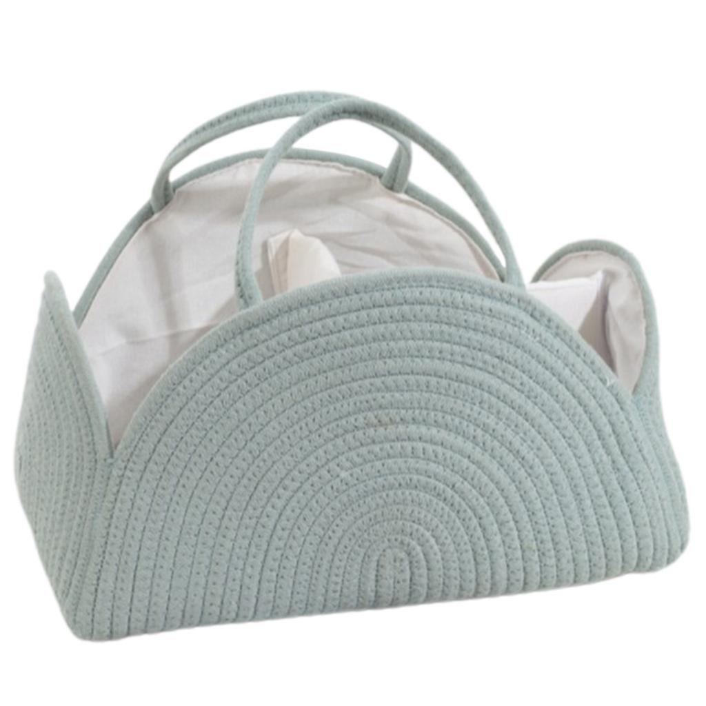Diaper Caddy Organiser With Handle Hand-made Soft Rope Diaper Caddy For Home