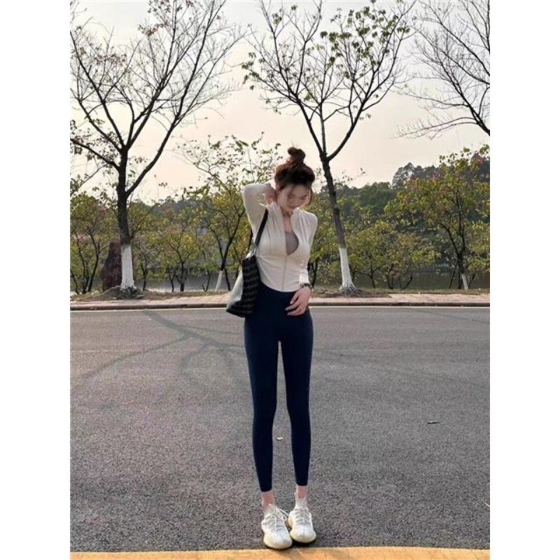 Sports Suit Women's Summer Long-sleeved Yoga Wear Quick-drying Jacket Jacket Women's High-waisted Hip Lift Shape Tummy Tuck Fitness Pants