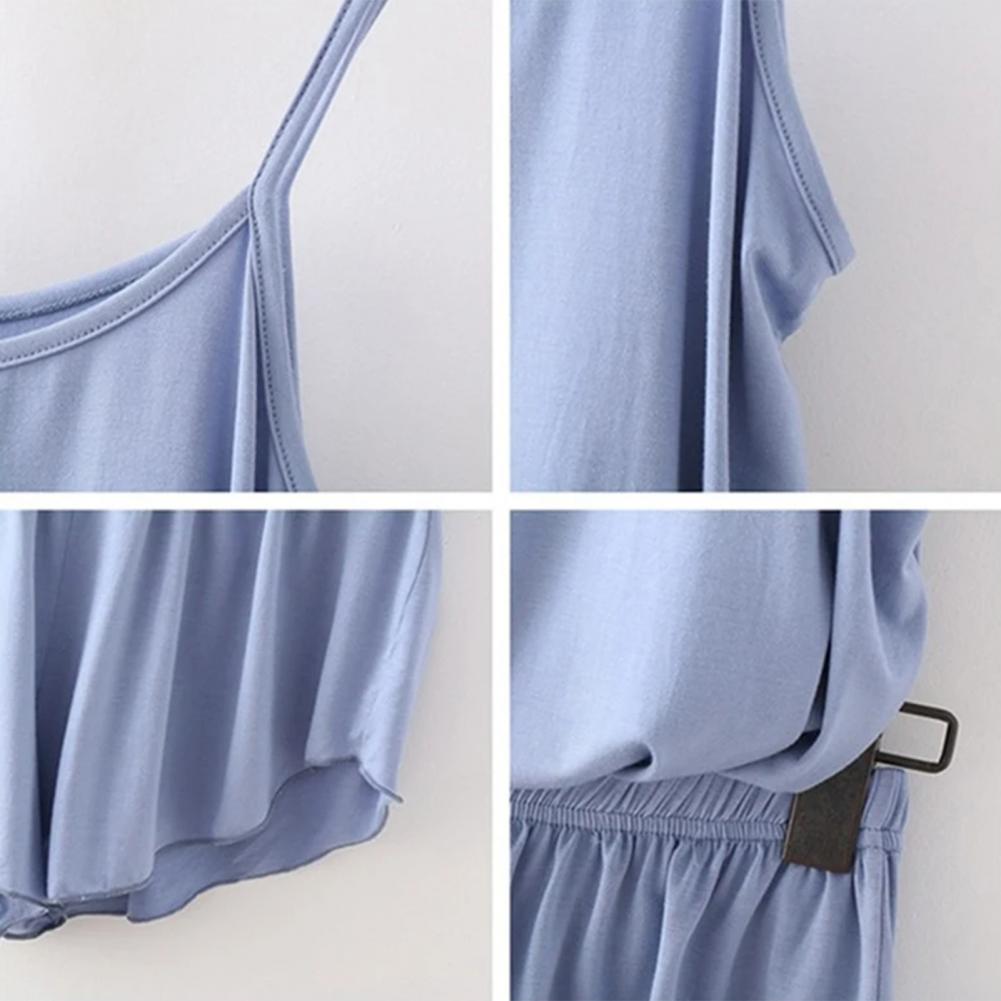 2 Pcs/Set Lounge Women Summer Pajamas Solid Color Sleeveless Camisole Shorts Lady Pajamas for Women Sleepwear Set Home Suit Set