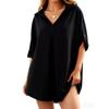 Women's Loose Fit V Neck Blouse Top Half Sleeve Casual Tunic Shirt Lightweight Relaxed Fit