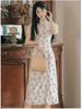 Elegante Vintage Cheongsam Kleid Frauen sommer Floral Stickerei Design Party Split Kleid Weibliche Gericht Retro Lange Fee Kleid