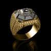 Luxury European and American Men's Rings Trendy Jewelry, Hip-hop Rings Square Diamond-set Alloy Rings