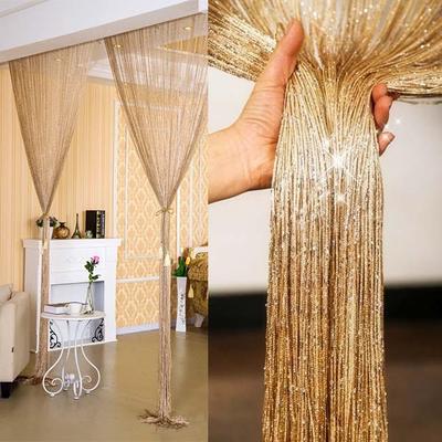 200x100cm Flash Shiny Tassel String Door Curtain Window Room Divider Curtain Valance Home Decoration