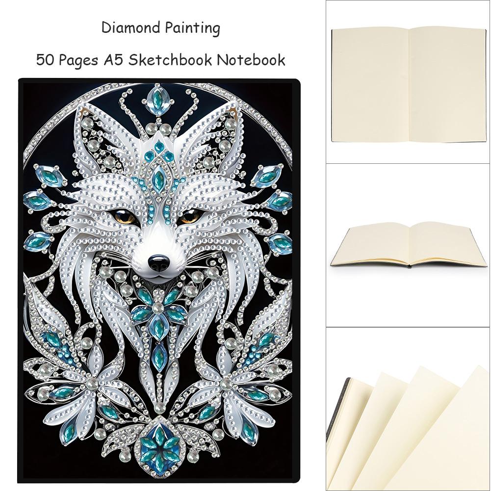 Special Shaped Xmas No Lines Rhinestone Art Hand Craft Kit 50 Pages Crystal Notepad Sketchbook for Birthdays Or Christmas Gifts