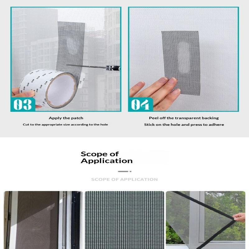 2M Window Screen Repair Tape With Strong Self Adhesive For Home Window Door Mesh Hole Fixing Anti Mosquito And Insects