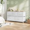 WOLTU Bedroom Chest of Drawers - 5-Drawer Fabric Cabinet - Engineered Wood and Metal - White W0ITT5025