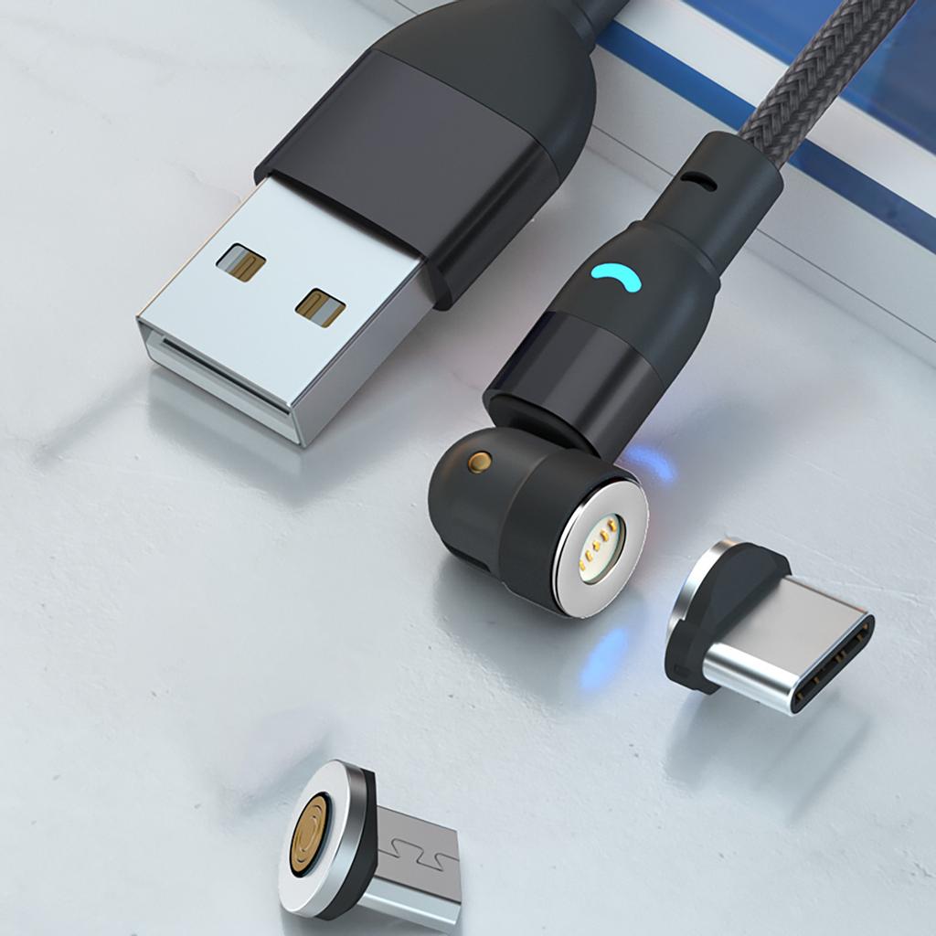 Micro USB 540° 3A Fast Charging Rotating Magnetic Data Cable About 78.8in