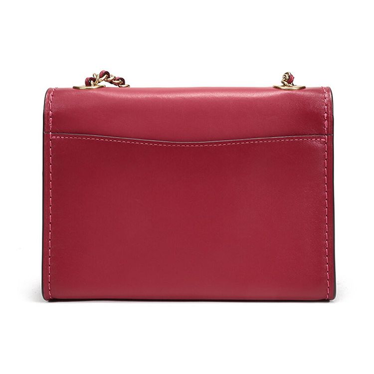 Coach Parker 18 Color Block Flap Chain Leather Crossbody Shoulder Bag Women Bags Red Apple 29390-B4P2Z