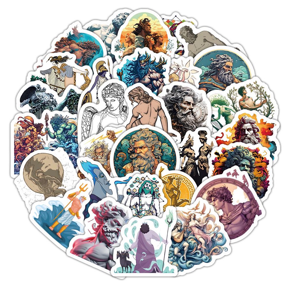 Greek Mythology Character Stickers - 60 Waterproof Sheets for Decor, Car, Cup, or Diary DIY