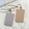 Multicolor Matte Plastic Id Card Holder Wrist Lanyard Scratch Resistant Shell For Students Office Workers Access Cards