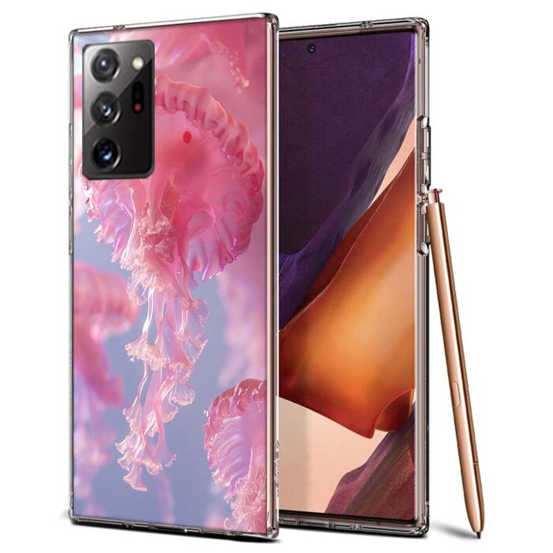 Enchanting Neon Jellyfish Phone Case for Samsung A55 A35 A25 A15 A07 A05S A16 A17 A26 A36 A37 A56 A57 Galaxy Note 20 10 A50S A71