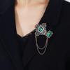 Vintage Elegant Square  Metal Tassel Brooches Badges For Women Men  Suit Coat Pin Jewelry Accessories Gift