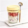 1Pcs 350Ml Reusable Glass Overnight Oats Jar With Spoon Oatmeal Container Food Storage Organizer For Breakfast