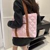 Quilted Design Trendy Oxford Shoulder Bags for Women Autumn Large Capacity Ladies Tote Bag Simple Portable Female Handbags