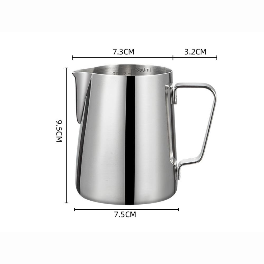 Stainless Steel Coffee Milk Frothing Jug 350ML/600ML With Pouring Spout Measurement Jug Espresso Barista Tool
