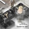 Silicone Suction Cup Sink Shelf Kitchen Water Pool Storage Rack No Drilling Draining Rack Steel Ball Hundred Cloth Storage Basket