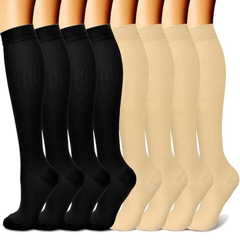 Compression Knee-high Socks Set for Running and Sports - Graduated Support, Multiple Pairs (3/4/6/8)