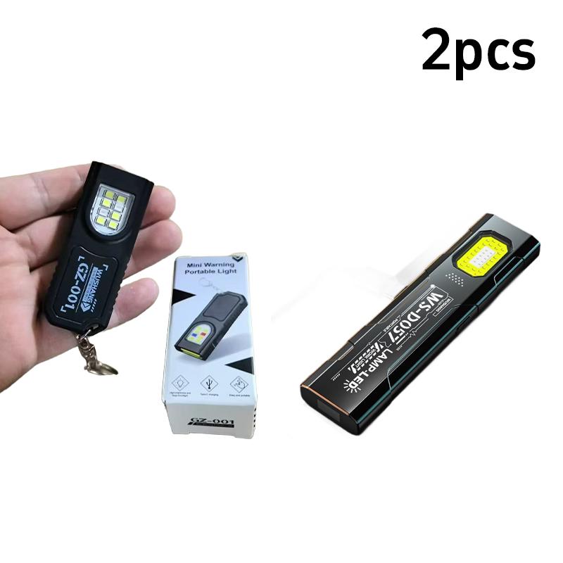 Mini Powerful Cob Led Keychain Flashlight Usb Rechargeable Hanging Work Light Waterproof Keyring Camping Walking Pocket Lamp