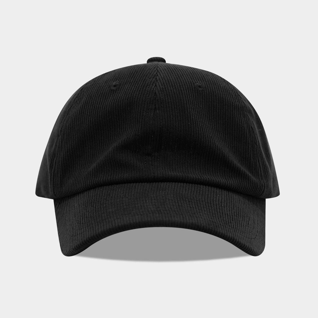 Corduroy Baseball Cap With Adjustable Fit For Casual Outdoor Wear Black