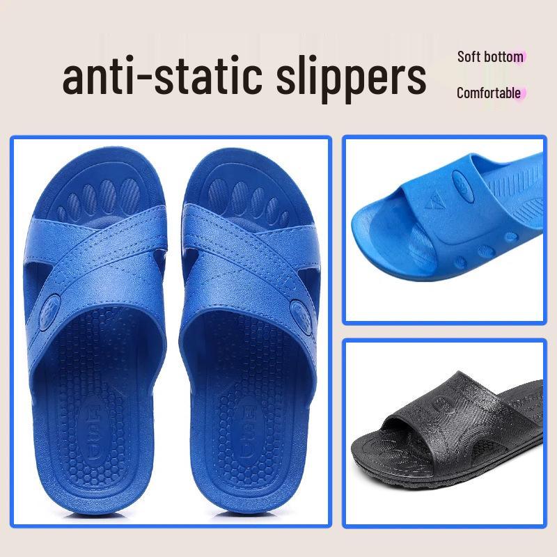 Pantofole Estive Morbide Antistatiche a X Blu e Bianche - Scarpe Protettive Comode Senza Polvere