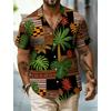 Men's African Tribal Print Short Sleeve Shirt, Geometric Ethnic Pattern