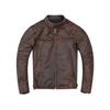 Chinese Size Vintage Red Brown Real Cowhide Genuine Leather Jacket Men Motorcycle Coat Mens Biker Clothes Spring Autumn