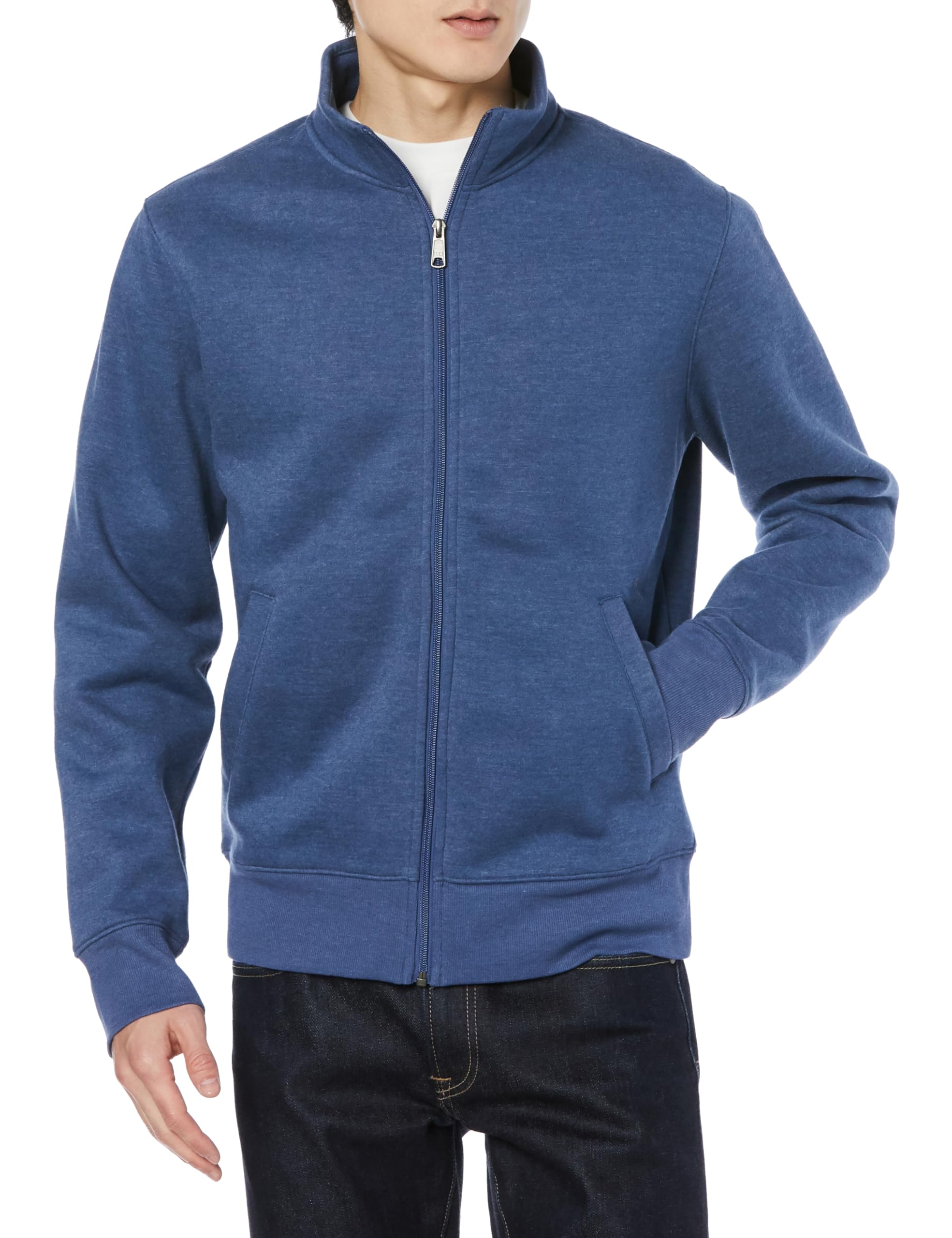 

Amazon Essentials Mock Neck Fleece Heather Size XL Men s Zip-Up Sweatshirt, Blue,