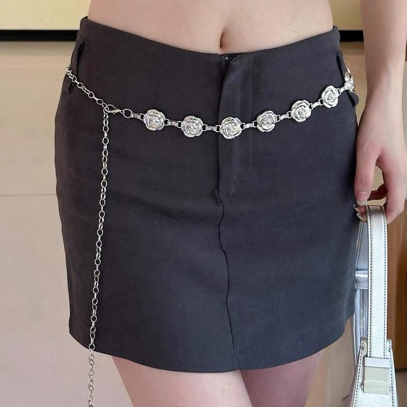 Vintage Ethnic Style Metal Flower Waist Chain For Women Fashion Accessory Gift For Young Adults