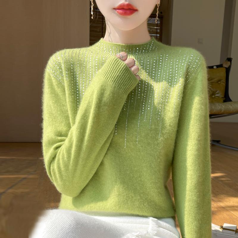 Women's Cashmere Sweater Qinghe Cashmere 30% Cashmere 70% Wool Autumn and Winter Pullover Warm and Fashionable