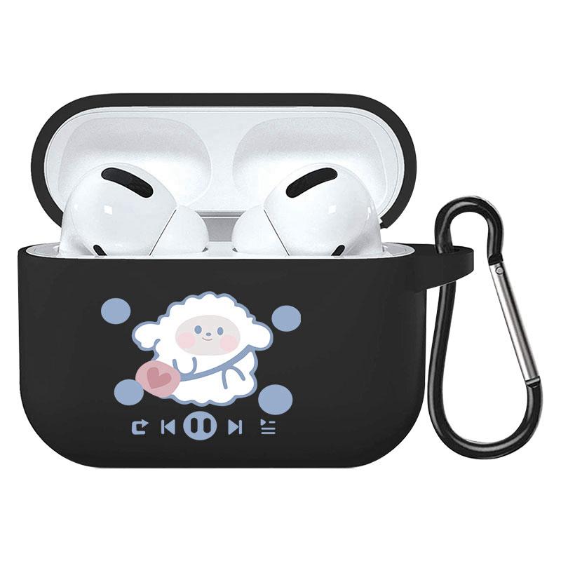 קריקטורה חמוד חיות מחמד כלב חתול בעל חיים ינשוף צמח פרחי אפל עבור אפל AirPods 2 3 כיסויי אוזניות חסינות זעזועים שחורות AirPods Pro Funds Cover