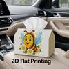 1pc, 2D Flat Printing, Tissue Box with Bee Flower Pattern, Suitable for Bathrooms, Living Rooms, Bedrooms, Dressing Tables, Coffee Tables, And Dining 
