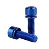 Titanium Bolt Hex Screw M5x16 18 20mm Stigma Chamfer Head Bolt with Washer for Bicycle Stem Parts Pack of 6 (Blue, M5x16mm)