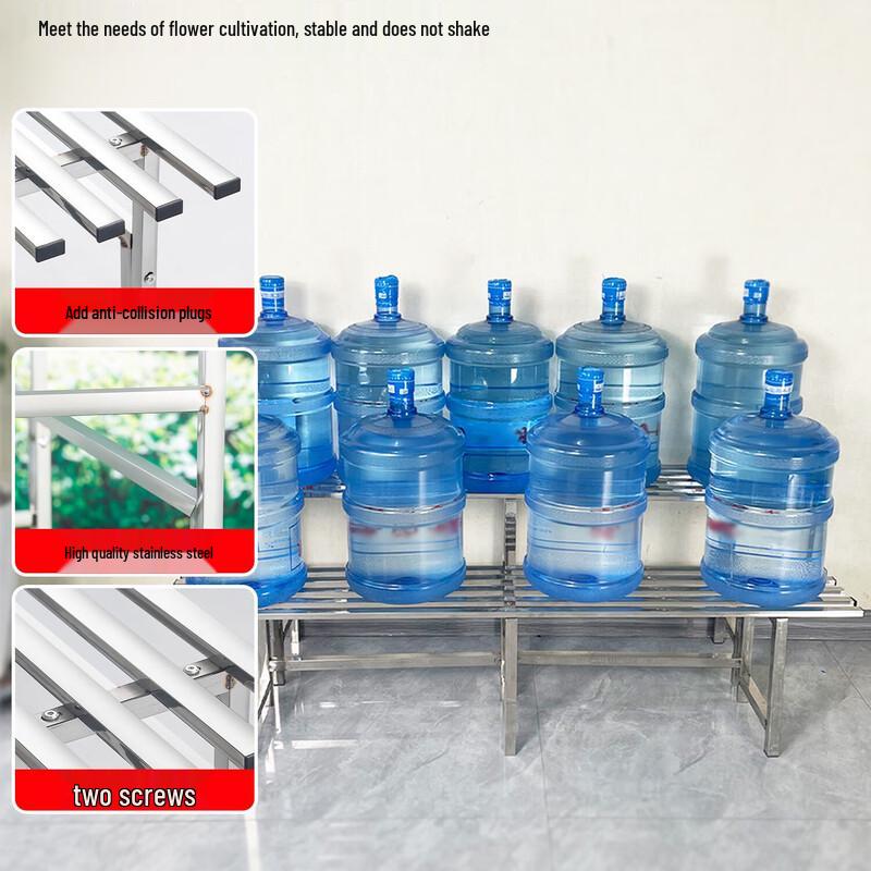 Stainless Steel Multi-Tiered Balcony Plant Stand