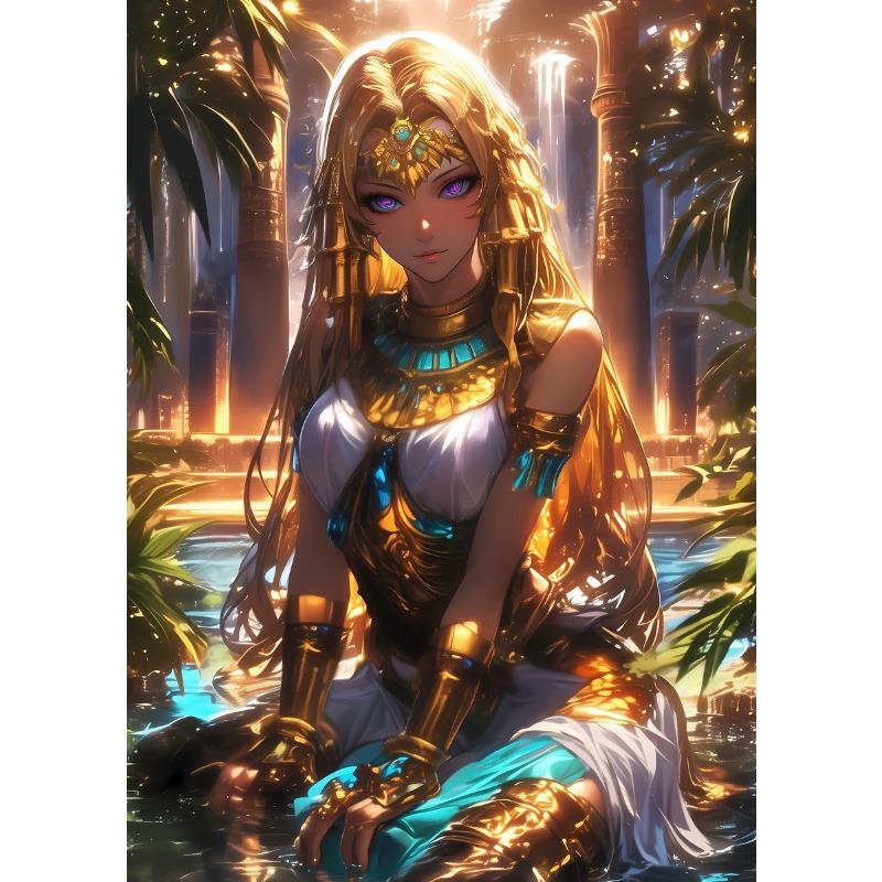Agile Fashion Anime Girl Egyptian Style Sexy Goddess Poster Print Oil Painting Mural Living Room Home Decor Egyptian Characters
