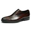 Business Leather Shoes Men's Oxford First Layer Comfortable Casual Cowhide Leather Lace-up Engraved Men's Shoes