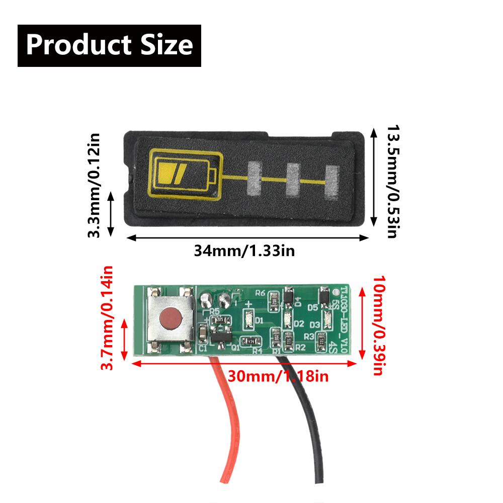 Lithium Battery Display 1S 18V 11V Electric Drill Screwdriver Battery Capacity Indicator LED Display 18611 Batteries for Makita