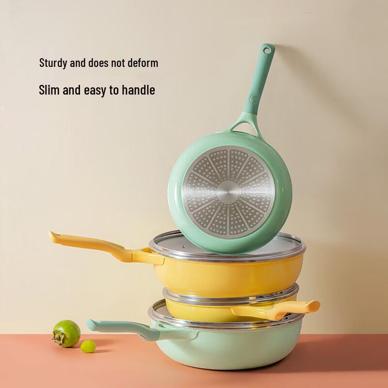 Buydeem Light Color 30cm Ceramic Non-stick Wok