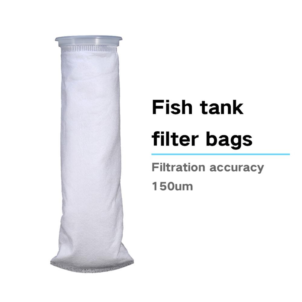 150 Micron Aquarium Filter Bag White Filter Ring Sock Light Weight Fish Tank Filter Bag Aquarium