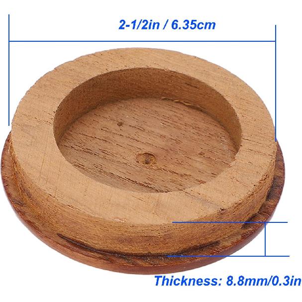 Qiilu Boat Steering Wheel Center Cap Marine Steering Wheel Center Cap 63.5mm/2.5in Teak Wood Gloss Finish for Yachts Boats