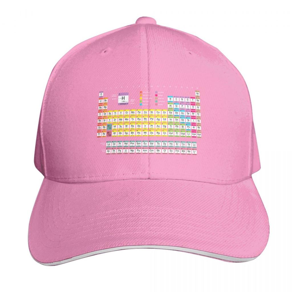 Periodic Table Detailed with Color Code On Black Background HD High Quality Online Store Baseball Cap