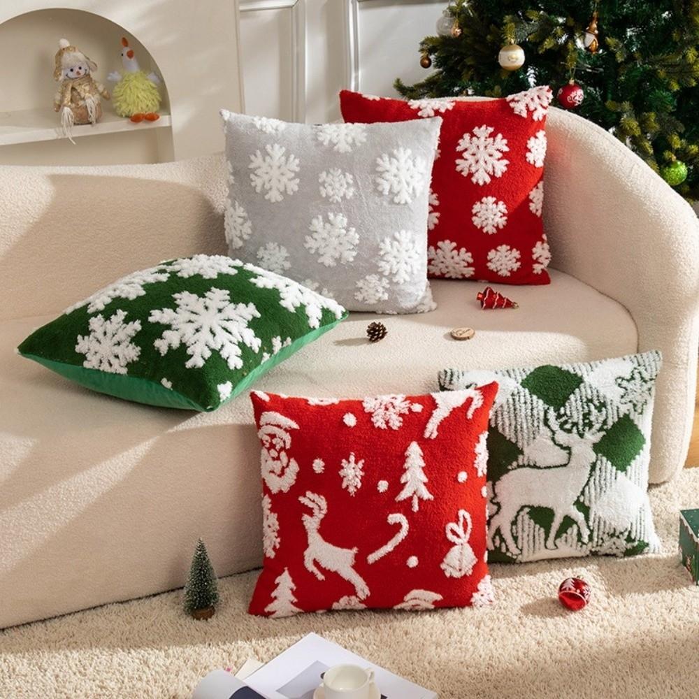 45x45cm Throw Pillow Cover Soft Plush Decorative Pillowcase New Cushion Cover Christmas Decor