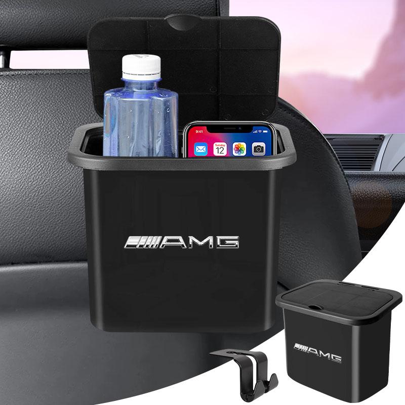1Pcs Car Hanging Trash Bin Seat Back Storage Box Phone Holder Hook For Mercedes-Benz AMG C500 C200 C300 A B C E GLA CLA GLK GL ML GLE W204 W205 W203